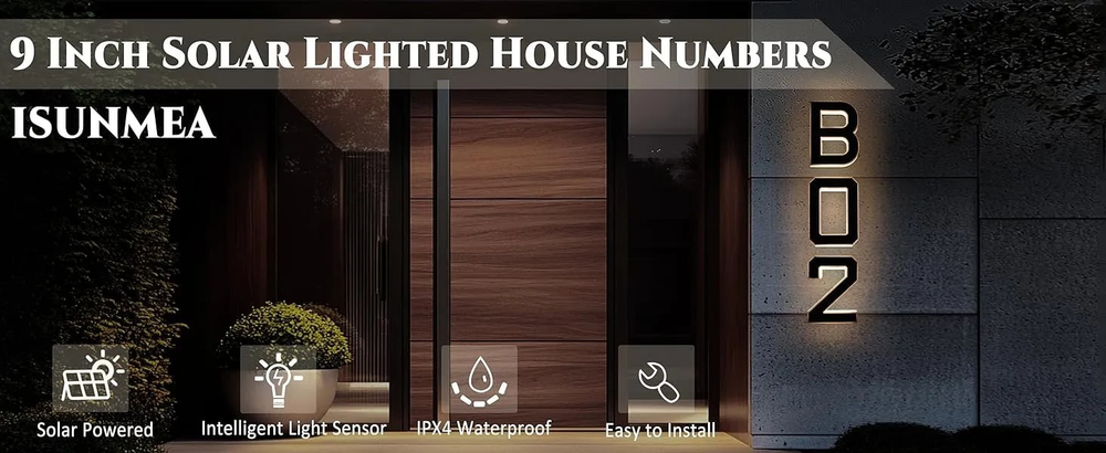 🔥Solar Lighted House Numbers for Outside